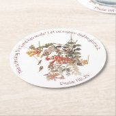 Ruby Throated Hummingbird mit Psalm 118:24 Runder Pappuntersetzer (Angewinkelt)