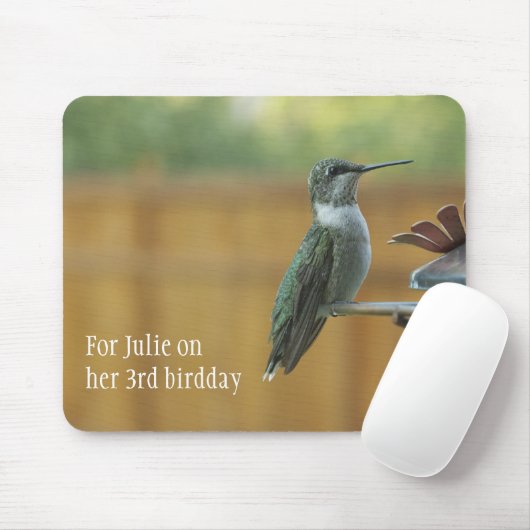 Ruby Throated Hummingbird Mousepad (Mit Mouse)