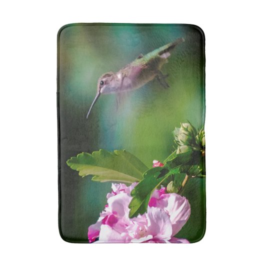 Ruby-throated Hummingbird - Original Foto Badematte (Vorderseite Vertikal)