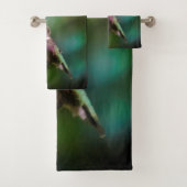 Ruby-throated Hummingbird - Original Foto Badhandtuch Set (Insitu)