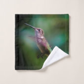 Ruby-throated Hummingbird - Original Foto Badhandtuch Set (Waschlappen)