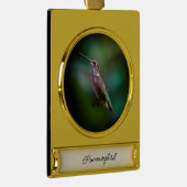 Ruby-throated Hummingbird - Original Foto Banner-Ornament Gold (Rechts)