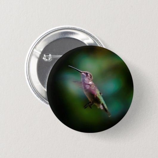 Ruby-throated Hummingbird - Original Foto Button (Vorne & Hinten)