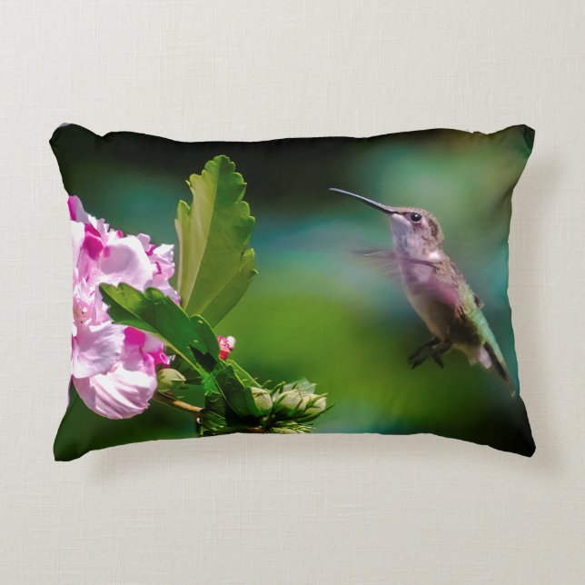 Ruby-throated Hummingbird - Original Foto Dekokissen (Vorderseite)