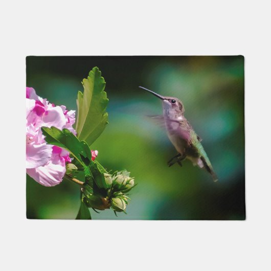 Ruby-throated Hummingbird - Original Foto Fußmatte (Vorderseite)