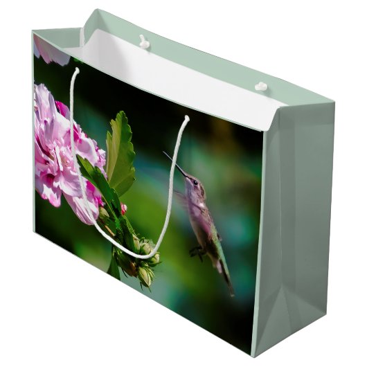 Ruby-throated Hummingbird - Original Foto Große Geschenktüte (Vorderseite Schrägansicht)