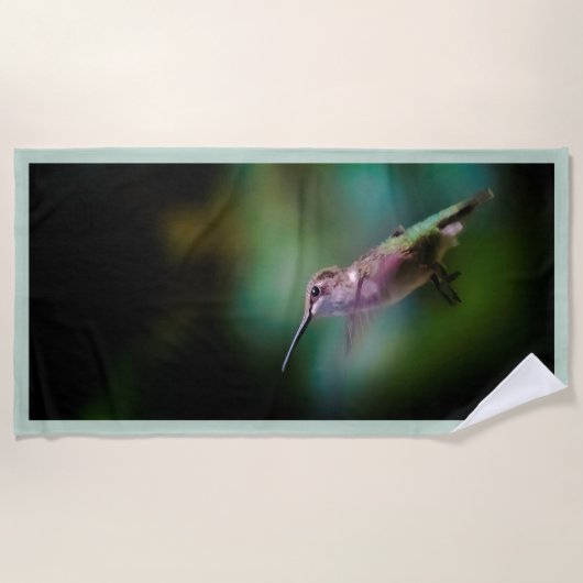 Ruby-throated Hummingbird - Original Foto Strandtuch (Vorderseite)