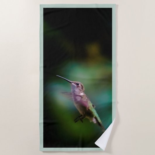 Ruby-throated Hummingbird - Original Foto Strandtuch (Vorderseite)