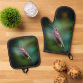 Ruby-throated Hummingbird Original Fotograf Ofenhandschuh & Topflappen-Set (Oben Unten)