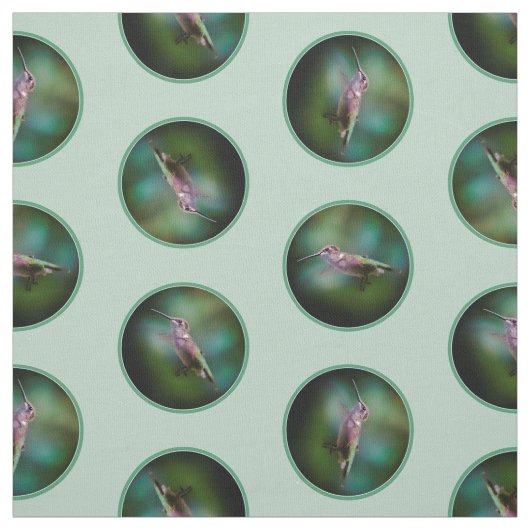 Ruby-throated Hummingbird Original Fotograf Stoff (Muster)