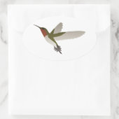 Ruby Throated Hummingbird Ovaler Aufkleber (Tasche)