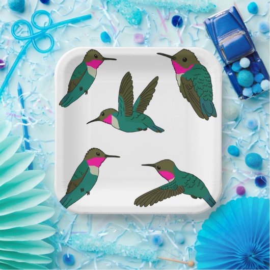 Ruby Throated Hummingbird Pappteller (Party)