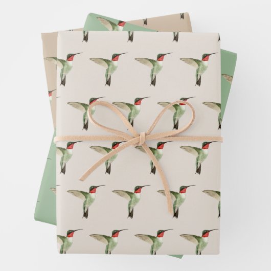 Ruby-throated Hummingbird Pattern Geschenkpapier Set (Beispiel)