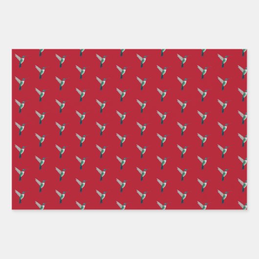 Ruby-throated Hummingbird Pattern Geschenkpapier Set (Vorderseite 3)