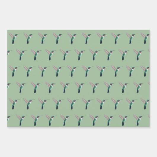 Ruby-throated Hummingbird Pattern Geschenkpapier Set (Vorderseite 2)