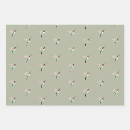 Ruby-throated Hummingbird Pattern Geschenkpapier Set (Vorderseite 2)