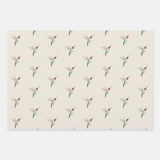Ruby-throated Hummingbird Pattern Geschenkpapier Set (Vorderseite)