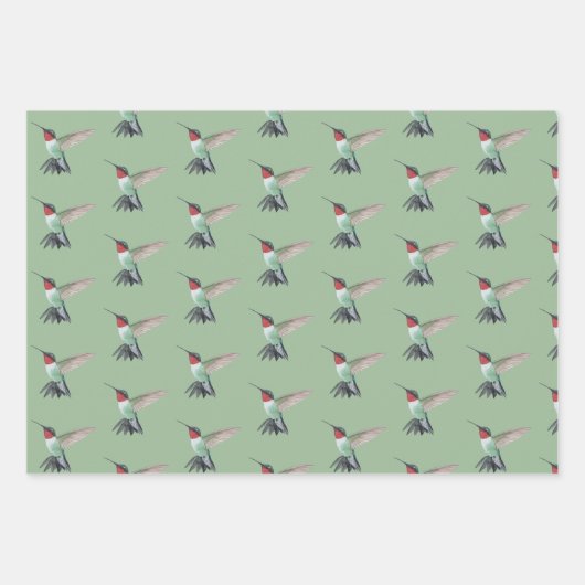 Ruby-throated Hummingbird Pattern Geschenkpapier Set (Vorderseite 2)