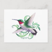 Ruby Throated Hummingbird Postkarte (Vorderseite)