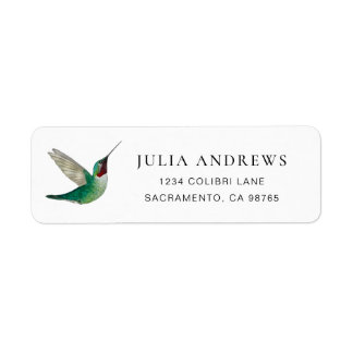 Ruby-throated Hummingbird Return Address Label