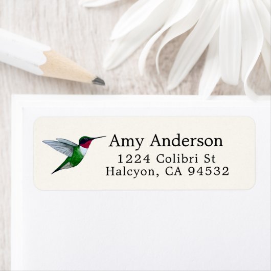 Ruby-throated Hummingbird Return Address Label (Insitu)