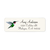 Ruby-throated Hummingbird Return Address Label (Vorne)