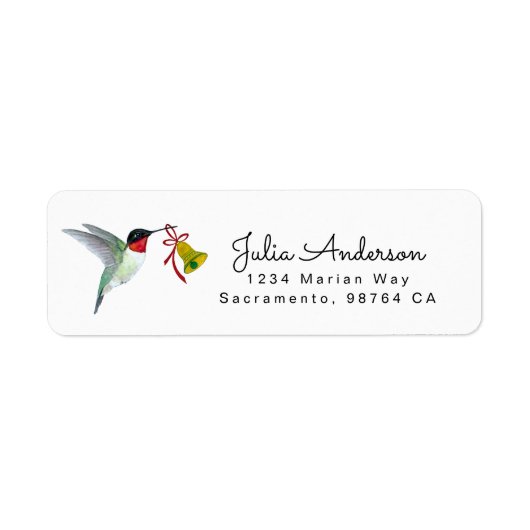 Ruby-throated Hummingbird return address label (Vorne)