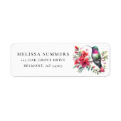 Ruby-Throated Hummingbird Return Address Label (Vorne)