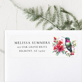 Ruby-Throated Hummingbird Return Address Label