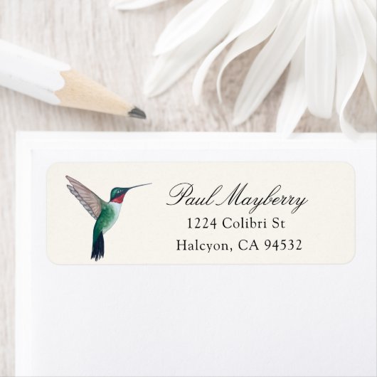 Ruby-throated Hummingbird Return Address Label (Insitu)