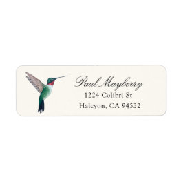 Ruby-throated Hummingbird Return Address Label