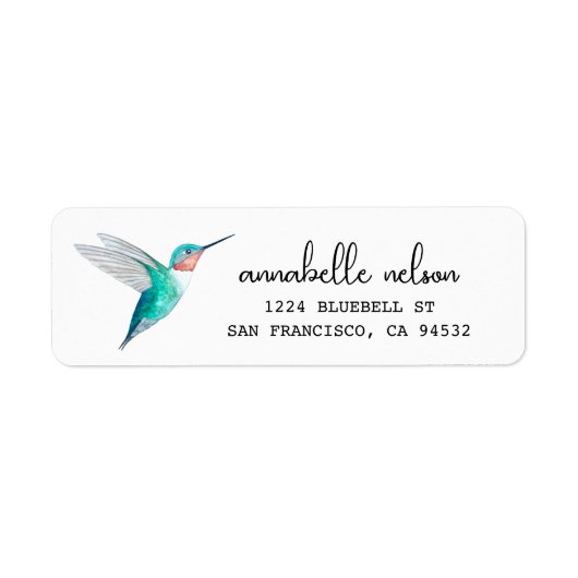 Ruby-throated Hummingbird Return Address Label (Vorne)