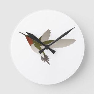 Ruby Throated Hummingbird Runde Wanduhr