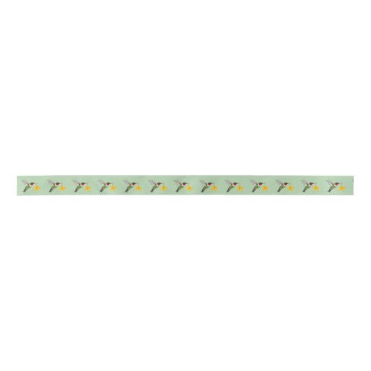 Ruby-throated Hummingbird Satin Ribbon Satinband (Vorderseite)