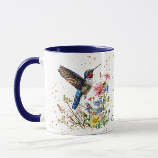 Ruby Throated Hummingbird Spring Flowers Tasse (Links)