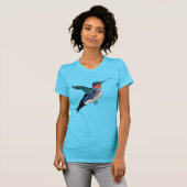 Ruby Throated Hummingbird Tattoo Style Art T-Shirt (Vorne ganz)
