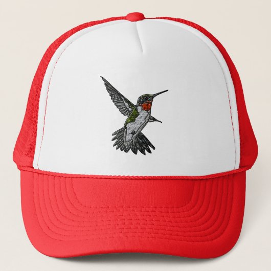 Ruby Throated Hummingbird Truckerkappe (Vorderseite)