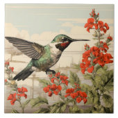 Ruby-Throated Hummingbird, White and Green Body Fliese (Vorderseite)