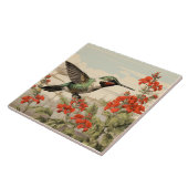 Ruby-Throated Hummingbird, White and Green Body Fliese (Seite)