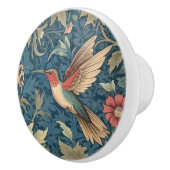 Ruby-throated hummingbird William Morris style Keramikknauf (Rechts)