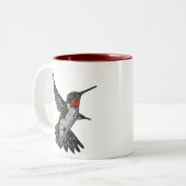 Ruby Throated Hummingbird Zweifarbige Tasse (Vorderseite Links)