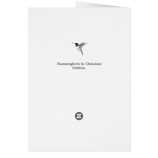Ruby-throated Hummingbirds Birthday Card (Hinten)