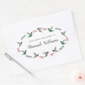 Ruby-throated Hummingbirds Bookplate Ovaler Aufkleber (Umschlag)