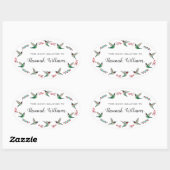 Ruby-throated Hummingbirds Bookplate Ovaler Aufkleber (Blatt)