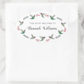 Ruby-throated Hummingbirds Bookplate Ovaler Aufkleber (Tasche)