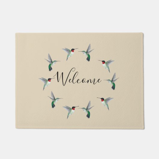 Ruby-throated Hummingbirds Doormat Fußmatte (Vorderseite)
