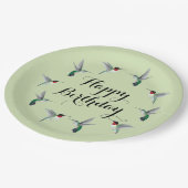 Ruby-throated Hummingbirds Happy Birthday Pappteller (Schrägansicht)