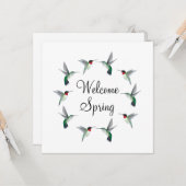 Ruby-throated Hummingbirds Welcome Spring Karte (Vorderseite/Rückseite Beispiel)