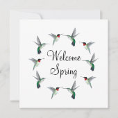 Ruby-throated Hummingbirds Welcome Spring Karte (Vorderseite)