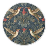 Ruby-throated Kolibris William Morris style Keramikknauf (Vorderseite)